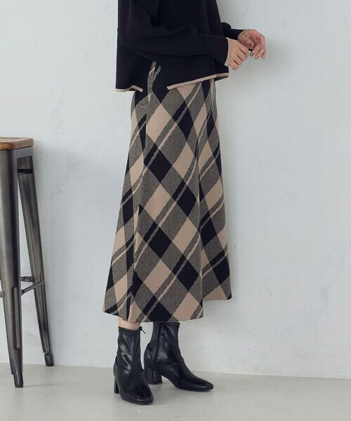 COMME CA ISM / コムサイズム ロング・マキシ丈スカート | チェック柄　ニットスカート / セットアップ対応 | 詳細15