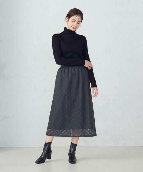 COMME CA ISM / コムサイズム ロング・マキシ丈スカート | 2WAY Iラインレーススカート | 詳細14