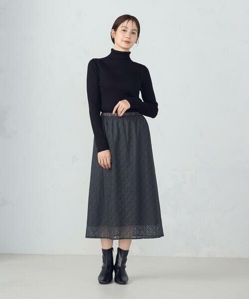 COMME CA ISM / コムサイズム ロング・マキシ丈スカート | 2WAY Iラインレーススカート | 詳細15