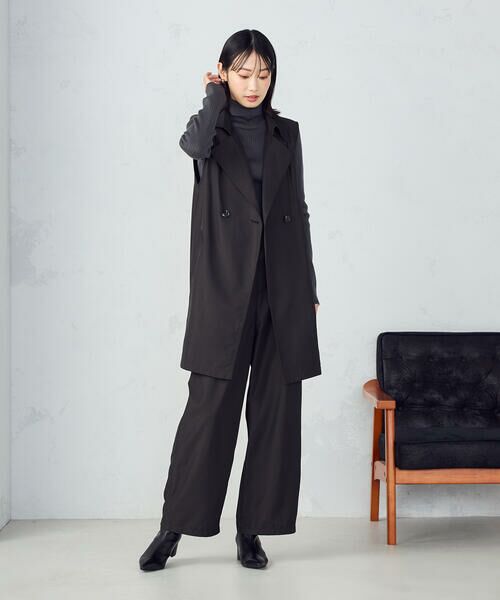 COMME CA ISM / コムサイズム その他パンツ | 【セットアップ対応】ポリエステルツイル　ワイドテーパードパンツ | 詳細2