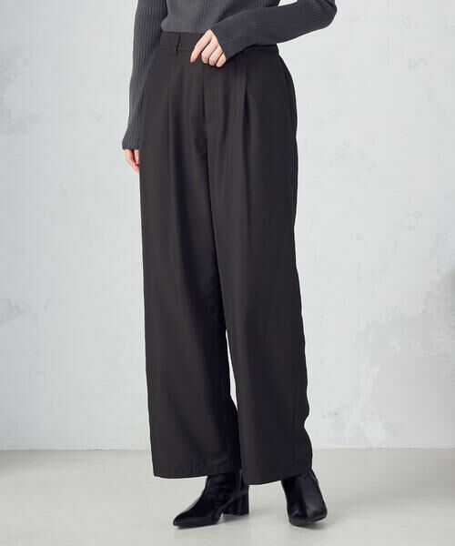 COMME CA ISM / コムサイズム その他パンツ | 【セットアップ対応】ポリエステルツイル　ワイドテーパードパンツ | 詳細4