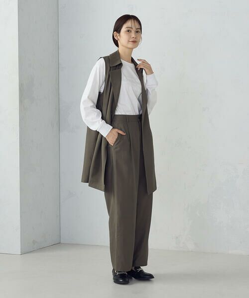 COMME CA ISM / コムサイズム その他パンツ | 【セットアップ対応】ポリエステルツイル　ワイドテーパードパンツ | 詳細7