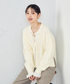 COMME CA ISM / コムサイズム カーディガン・ボレロ | 地柄　ジップカーディガン