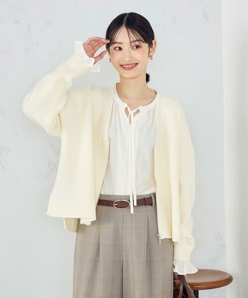 COMME CA ISM / コムサイズム カーディガン・ボレロ | 地柄 ジップカーディガン | 詳細4