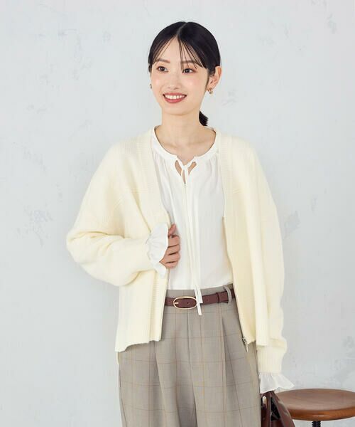 COMME CA ISM / コムサイズム カーディガン・ボレロ | 地柄 ジップカーディガン | 詳細5