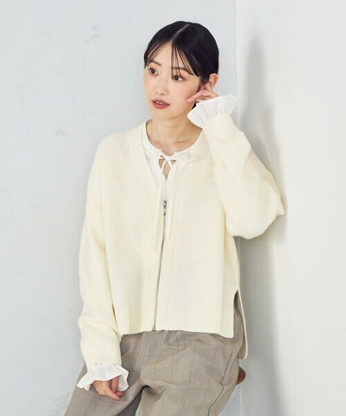 COMME CA ISM / コムサイズム カーディガン・ボレロ | 地柄 ジップカーディガン | 詳細7