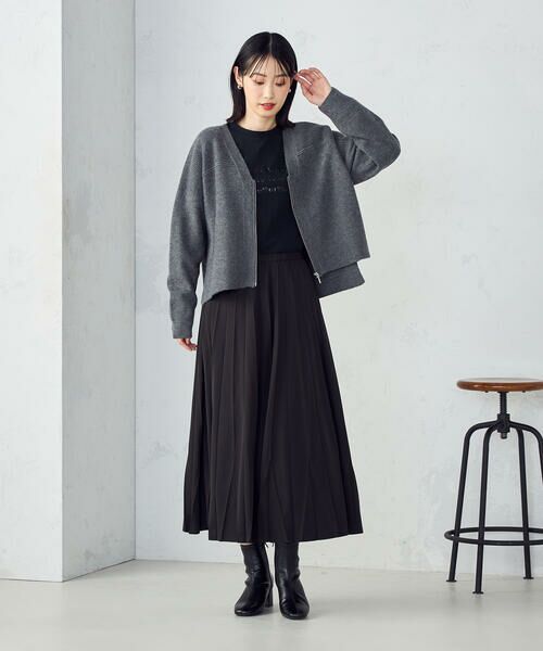 COMME CA ISM / コムサイズム カーディガン・ボレロ | 地柄 ジップカーディガン | 詳細12