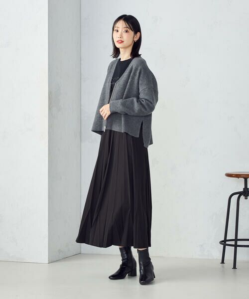 COMME CA ISM / コムサイズム カーディガン・ボレロ | 地柄 ジップカーディガン | 詳細14