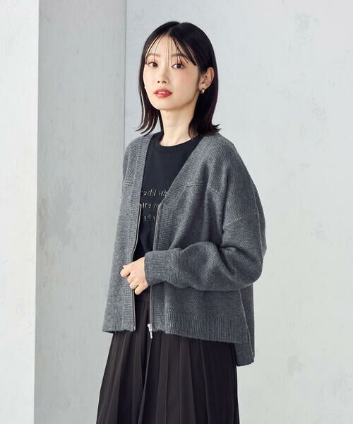 COMME CA ISM / コムサイズム カーディガン・ボレロ | 地柄 ジップカーディガン | 詳細15