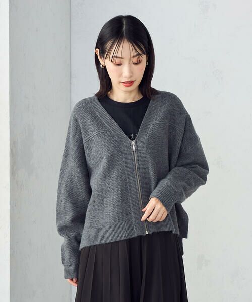 COMME CA ISM / コムサイズム カーディガン・ボレロ | 地柄 ジップカーディガン | 詳細17