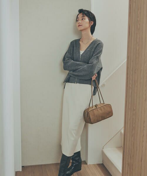 COMME CA ISM / コムサイズム カーディガン・ボレロ | 地柄 ジップカーディガン | 詳細10