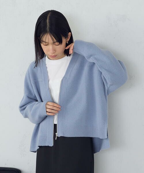 COMME CA ISM / コムサイズム カーディガン・ボレロ | 地柄 ジップカーディガン | 詳細22
