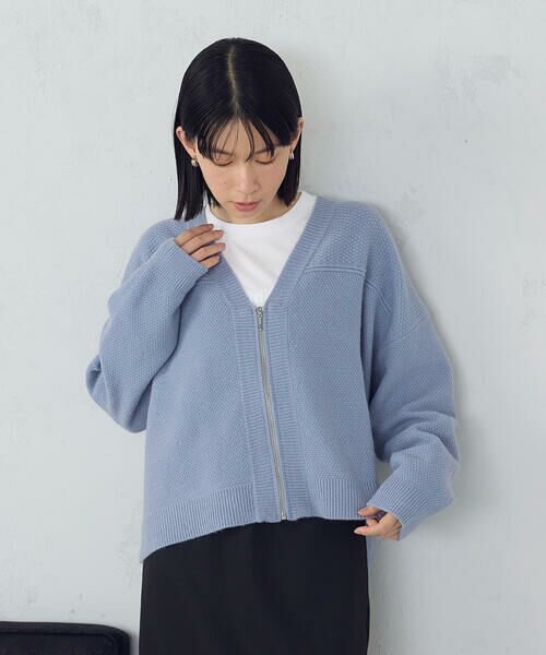COMME CA ISM / コムサイズム カーディガン・ボレロ | 地柄 ジップカーディガン | 詳細23