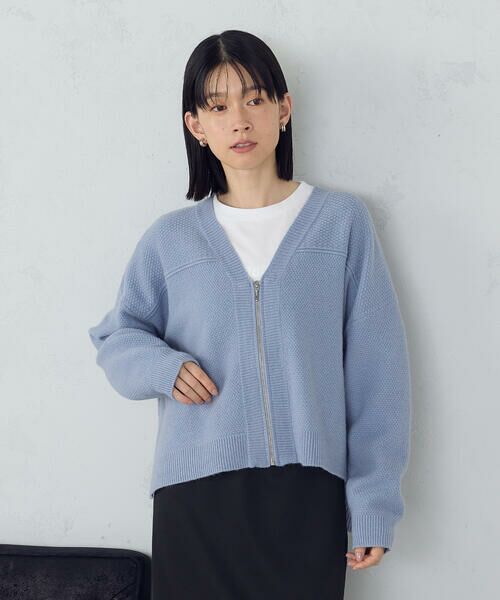 COMME CA ISM / コムサイズム カーディガン・ボレロ | 地柄 ジップカーディガン | 詳細24