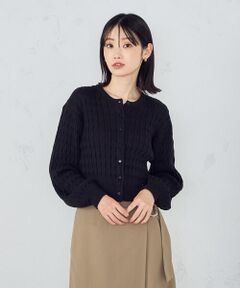 COMME CA ISM / コムサイズム カーディガン・ボレロ | ミニケーブル　クルーネックカーディガン