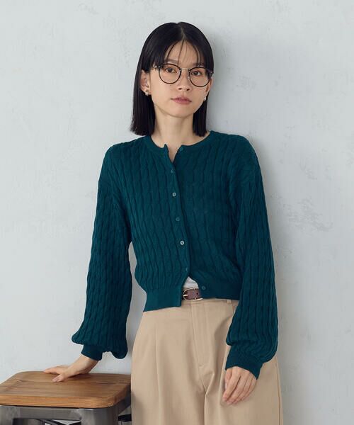 COMME CA ISM / コムサイズム カーディガン・ボレロ | ミニケーブル　クルーネックカーディガン | 詳細11