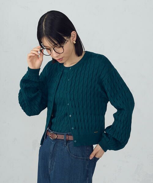 COMME CA ISM / コムサイズム カーディガン・ボレロ | ミニケーブル　クルーネックカーディガン | 詳細12