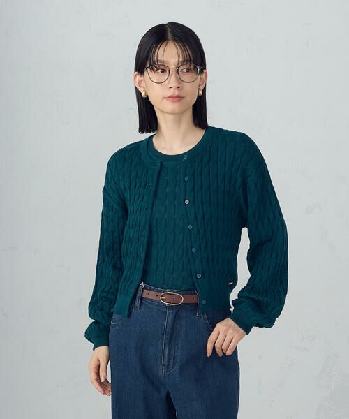 COMME CA ISM / コムサイズム カーディガン・ボレロ | ミニケーブル　クルーネックカーディガン | 詳細13
