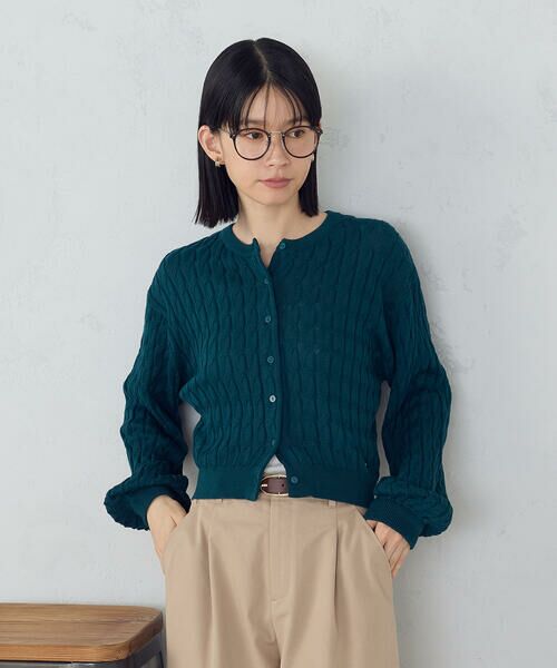 COMME CA ISM / コムサイズム カーディガン・ボレロ | ミニケーブル　クルーネックカーディガン | 詳細10