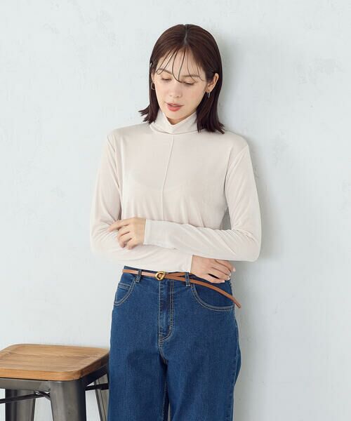 COMME CA ISM / コムサイズム カットソー | シャイニー ハイネックトップス | 詳細3