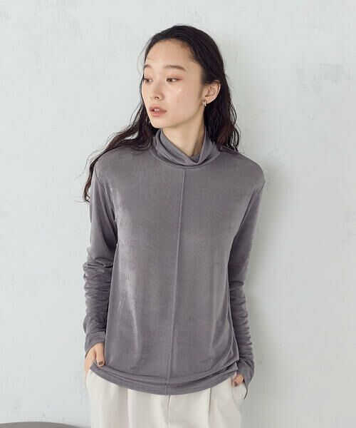 COMME CA ISM / コムサイズム カットソー | シャイニー ハイネックトップス | 詳細8