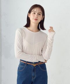 COMME CA ISM / コムサイズム カットソー | シャイニー クルーネックトップス