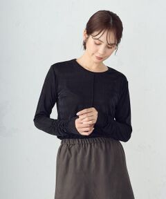 COMME CA ISM / コムサイズム カットソー | シャイニー クルーネックトップス