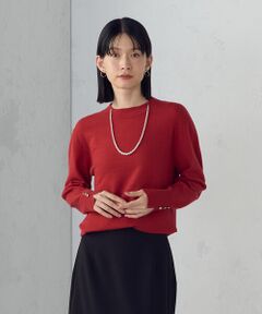 COMME CA ISM / コムサイズム ニット・セーター | 【ウォッシャブル】ベーシック　袖ボタンニット