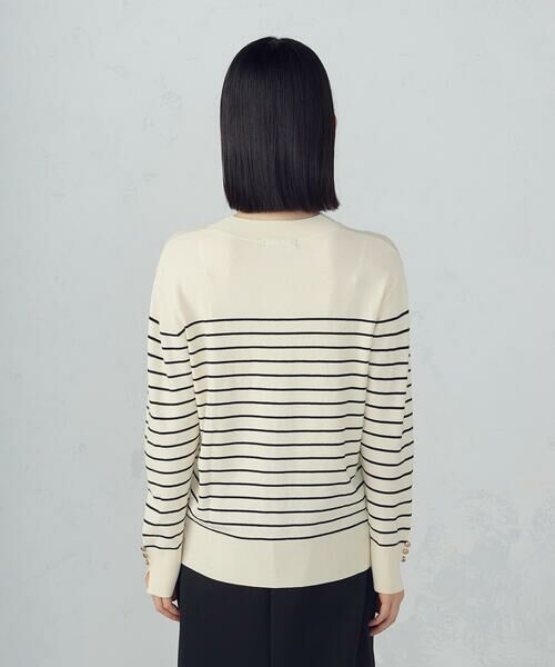 COMME CA ISM / コムサイズム ニット・セーター | 【ウォッシャブル】ベーシック　ボーダー袖ボタンニット | 詳細10