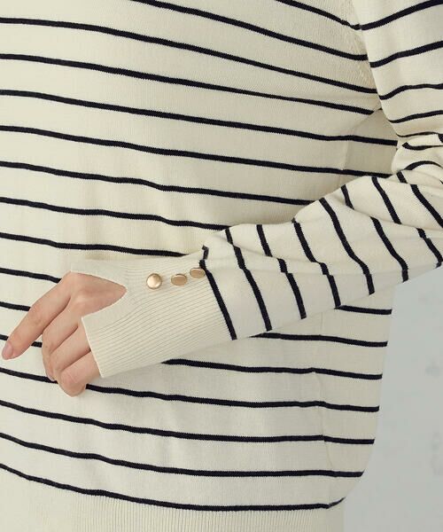 COMME CA ISM / コムサイズム ニット・セーター | 【ウォッシャブル】ベーシック　ボーダー袖ボタンニット | 詳細12