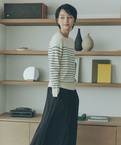 COMME CA ISM / コムサイズム ニット・セーター | 【ウォッシャブル】ベーシック　ボーダー袖ボタンニット | 詳細2