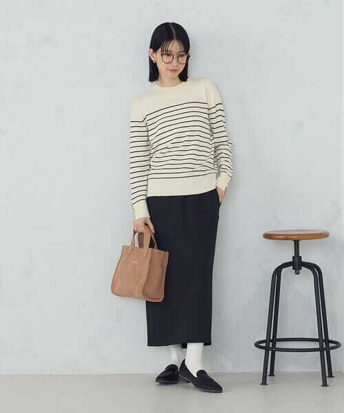 COMME CA ISM / コムサイズム ニット・セーター | 【ウォッシャブル】ベーシック　ボーダー袖ボタンニット | 詳細3