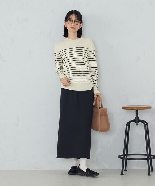 COMME CA ISM / コムサイズム ニット・セーター | 【ウォッシャブル】ベーシック　ボーダー袖ボタンニット | 詳細4