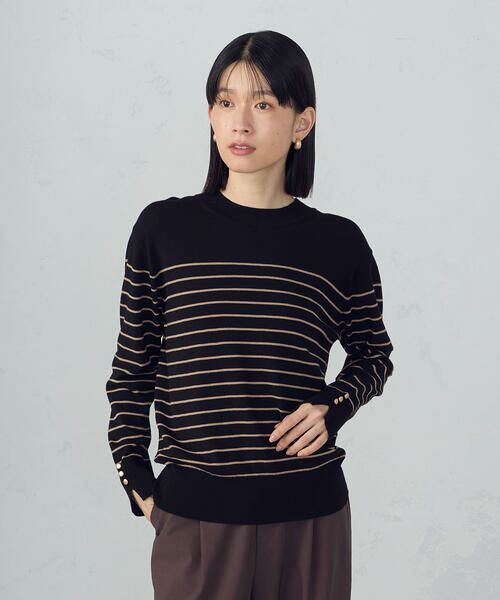 COMME CA ISM / コムサイズム ニット・セーター | 【ウォッシャブル】ベーシック　ボーダー袖ボタンニット | 詳細17
