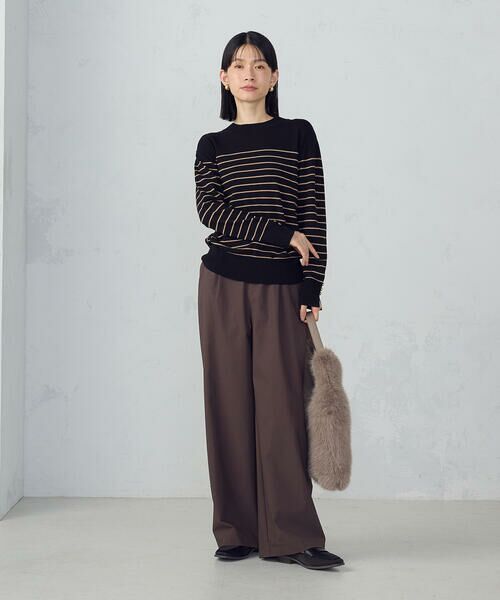 COMME CA ISM / コムサイズム ニット・セーター | 【ウォッシャブル】ベーシック　ボーダー袖ボタンニット | 詳細15
