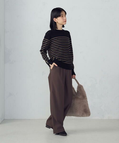 COMME CA ISM / コムサイズム ニット・セーター | 【ウォッシャブル】ベーシック　ボーダー袖ボタンニット | 詳細16