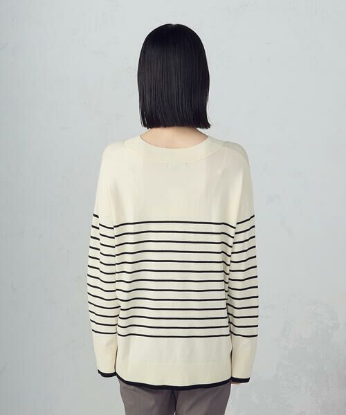 COMME CA ISM / コムサイズム ニット・セーター | 【ウォッシャブル】ベーシック　ボーダーＶネックオーバーサイズニット | 詳細7
