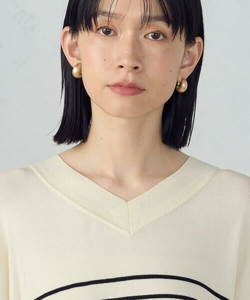 COMME CA ISM / コムサイズム ニット・セーター | 【ウォッシャブル】ベーシック　ボーダーＶネックオーバーサイズニット | 詳細8