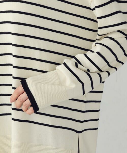 COMME CA ISM / コムサイズム ニット・セーター | 【ウォッシャブル】ベーシック　ボーダーＶネックオーバーサイズニット | 詳細9