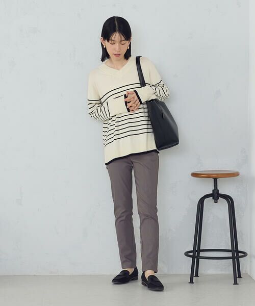 COMME CA ISM / コムサイズム ニット・セーター | 【ウォッシャブル】ベーシック　ボーダーＶネックオーバーサイズニット | 詳細2