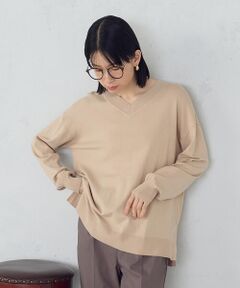 COMME CA ISM / コムサイズム ニット・セーター | 【ウォッシャブル】ベーシック　Ｖネックオーバーサイズニット