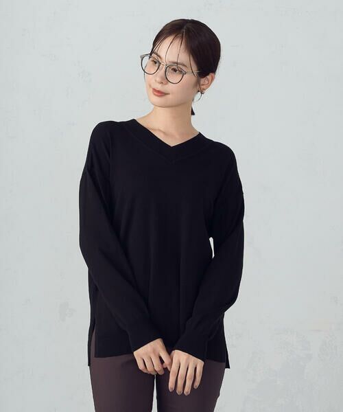 COMME CA ISM / コムサイズム ニット・セーター | 【ウォッシャブル】ベーシック　Ｖネックオーバーサイズニット | 詳細7