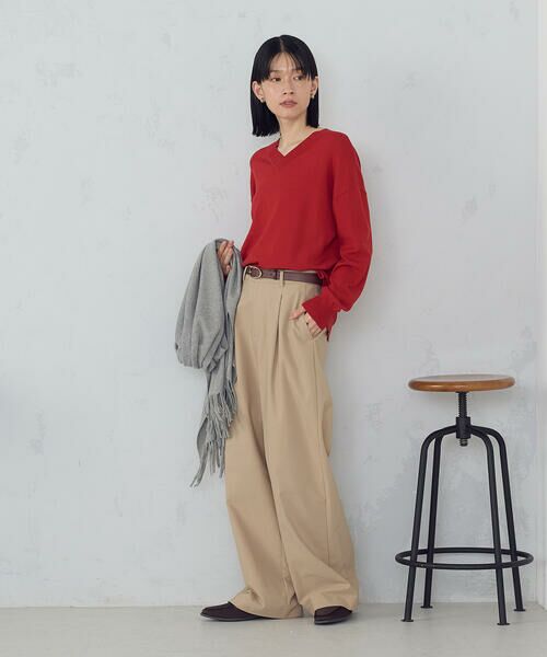 COMME CA ISM / コムサイズム ニット・セーター | 【ウォッシャブル】ベーシック　Ｖネックオーバーサイズニット | 詳細12