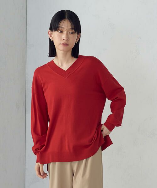 COMME CA ISM / コムサイズム ニット・セーター | 【ウォッシャブル】ベーシック　Ｖネックオーバーサイズニット | 詳細13