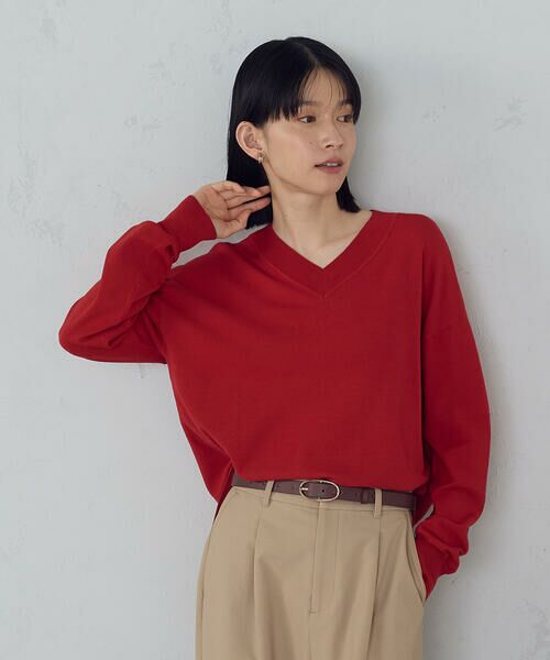 COMME CA ISM / コムサイズム ニット・セーター | 【ウォッシャブル】ベーシック　Ｖネックオーバーサイズニット | 詳細16
