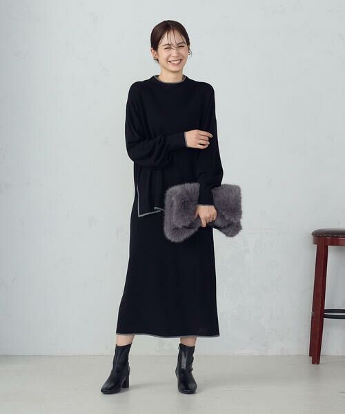 COMME CA ISM / コムサイズム ニット・セーター | ライン配色　ボトルネックニットプルオーバー / セットアップ対応 | 詳細1