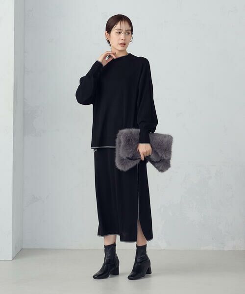 COMME CA ISM / コムサイズム ニット・セーター | ライン配色　ボトルネックニットプルオーバー / セットアップ対応 | 詳細2