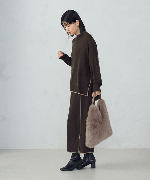 COMME CA ISM / コムサイズム ニット・セーター | ライン配色　ボトルネックニットプルオーバー / セットアップ対応 | 詳細9