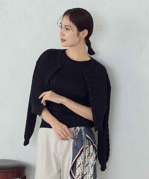 COMME CA ISM / コムサイズム ニット・セーター | ミニケーブル5分袖ニット | 詳細7