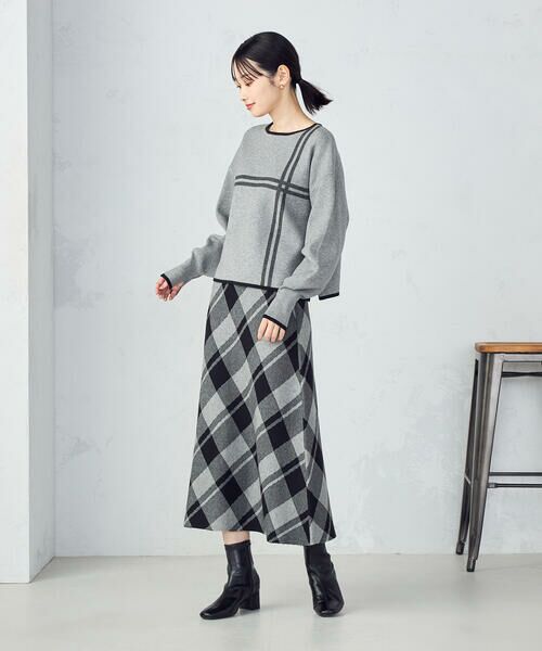 COMME CA ISM / コムサイズム ニット・セーター | チェック柄　袖口スリットニットプルオーバー / セットアップ対応 | 詳細2